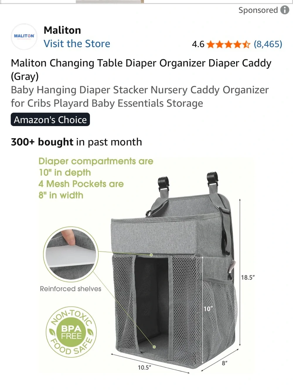 Diaper Caddy with Mesh Pockets